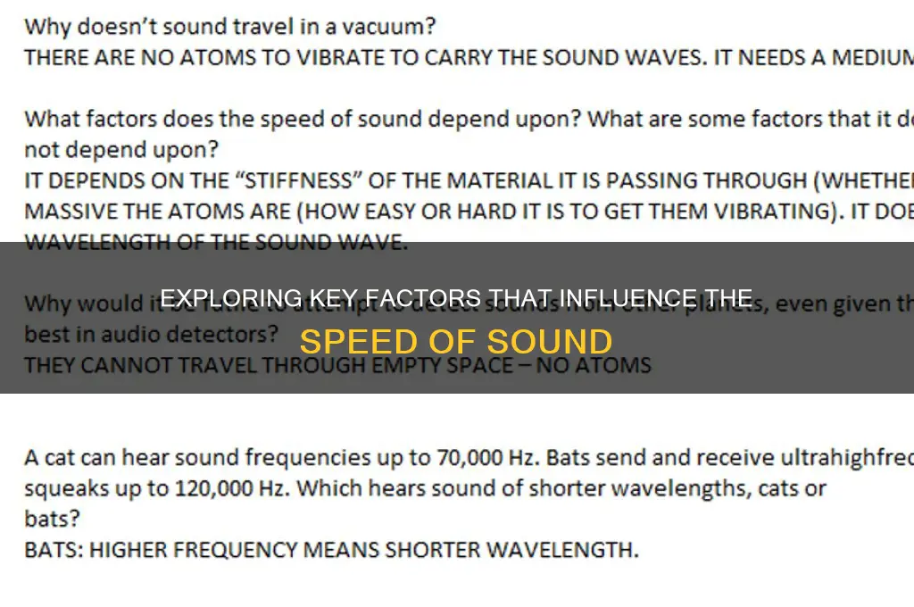what factors affect sound speed