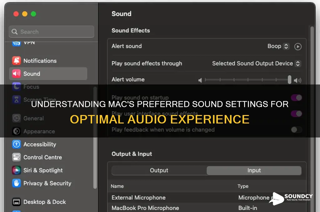 what is mac preffered sound