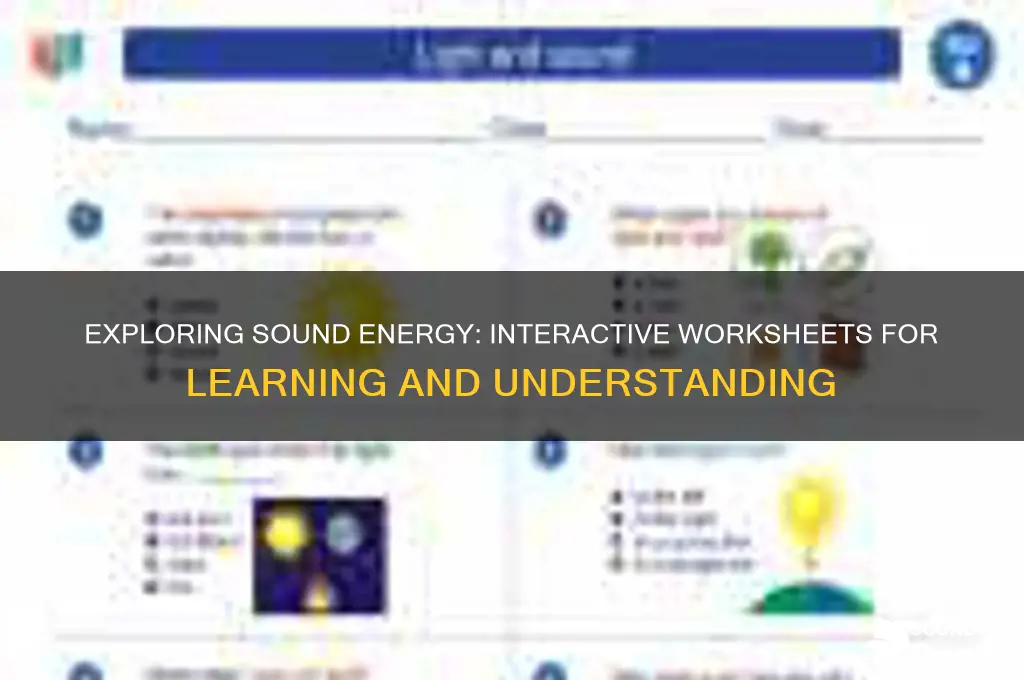 what is sound energy worksheets