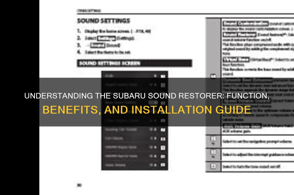 what is sound restorer subaru