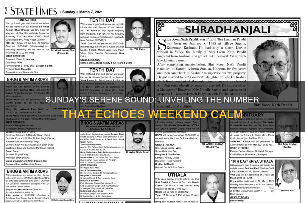 what number sounds like sunday