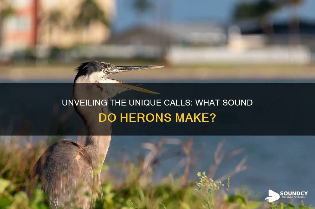 what sound do herons make