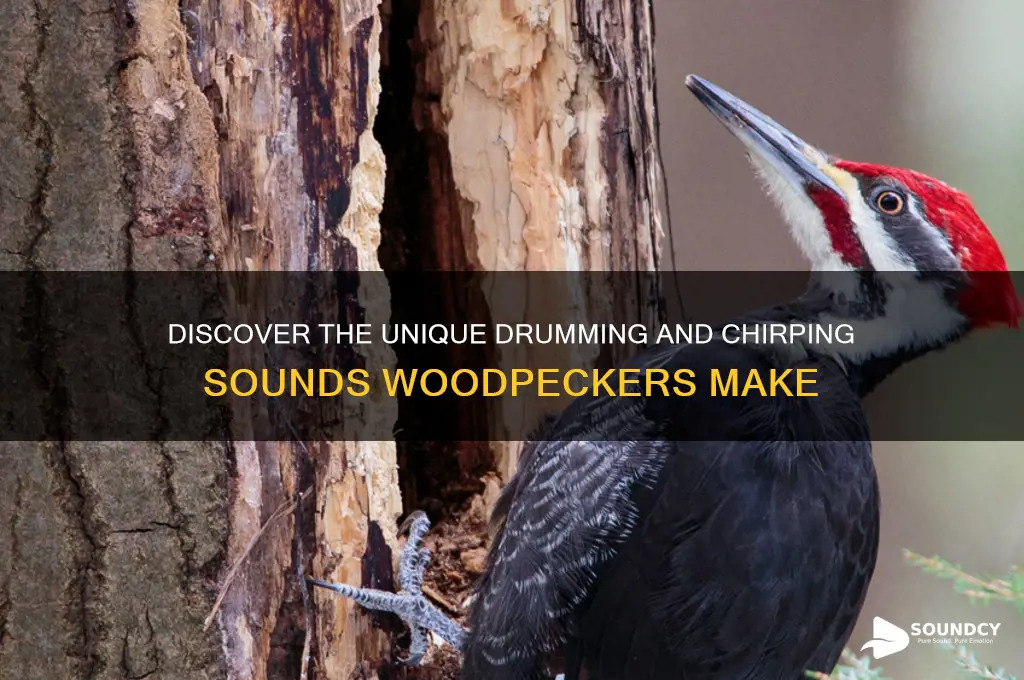 what sound do woodpeckers make
