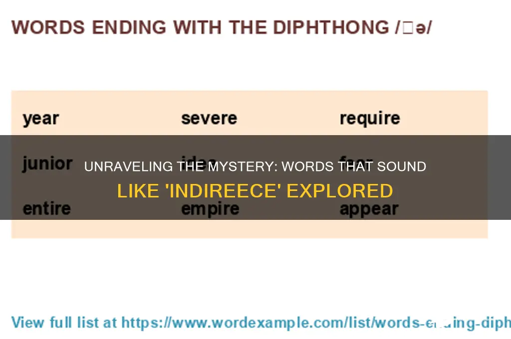 what word sounds like indireece