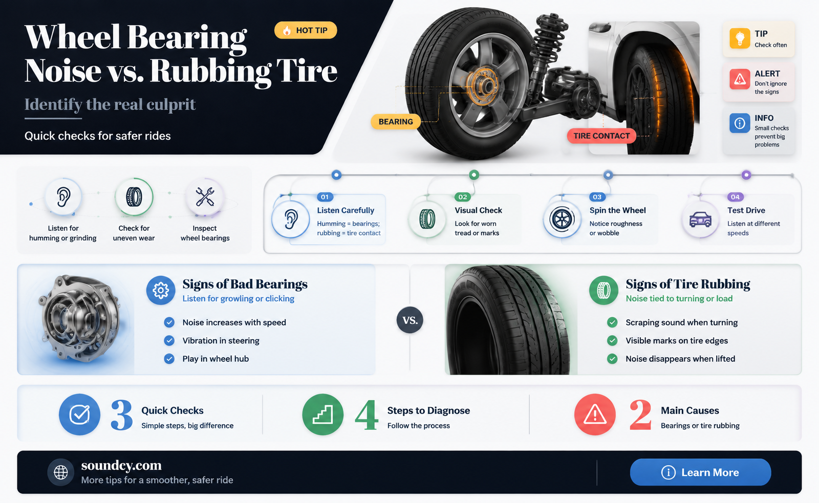 could a wheel bearing sound like a rubbing tire