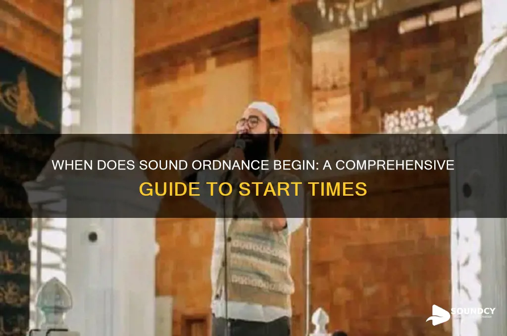 when does sound ordnance start