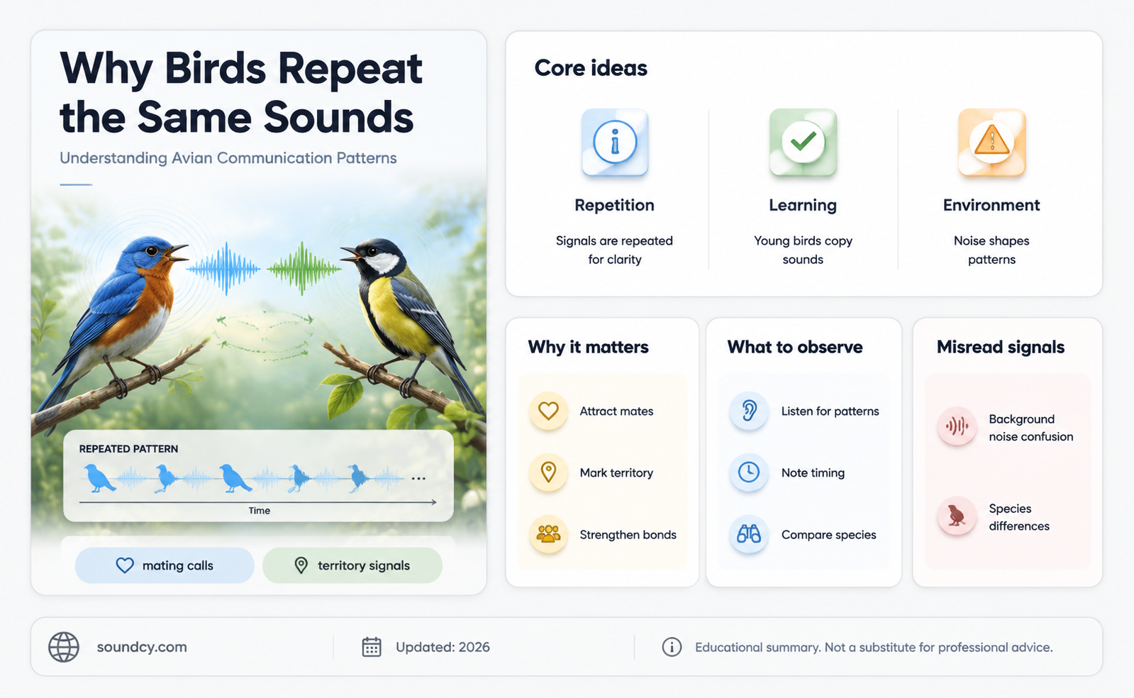 do birds repeat the sane sound over and over