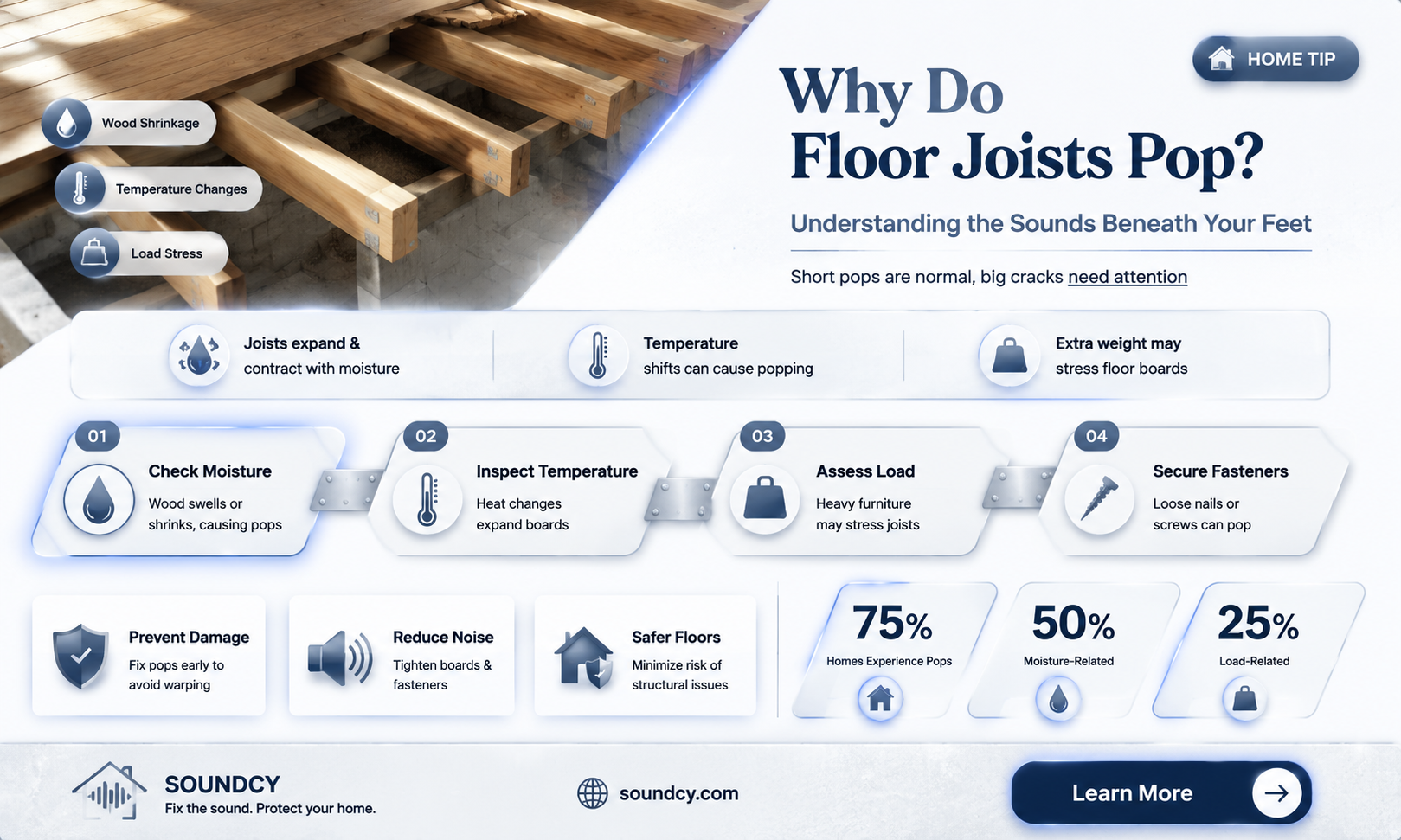 could a floor joists popping sound