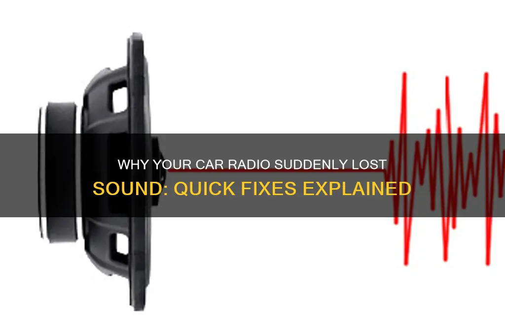 why does my car radio suddenly have no sound