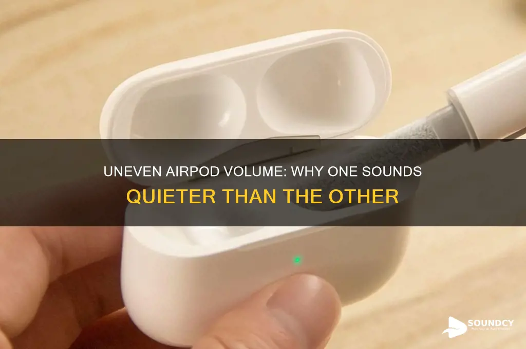 why does one airpod sound quieter than the other